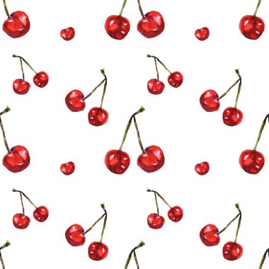 olgun kiraz dikişsiz desen illüstrasyon
