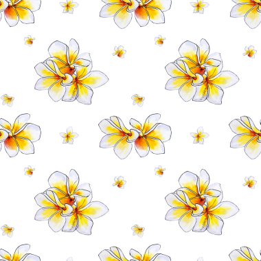 plumeria çiçekler ilerliksiz arka plan deseni