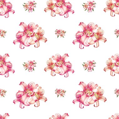 pembe zambaklar dikişsiz arka plan deseni