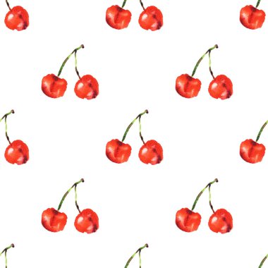 olgun kiraz dikişsiz desen illüstrasyon