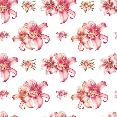 pembe zambaklar dikişsiz arka plan deseni