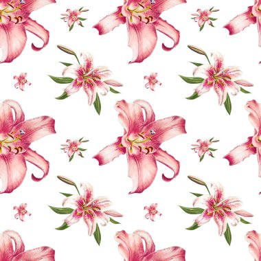 pembe zambaklar dikişsiz arka plan deseni