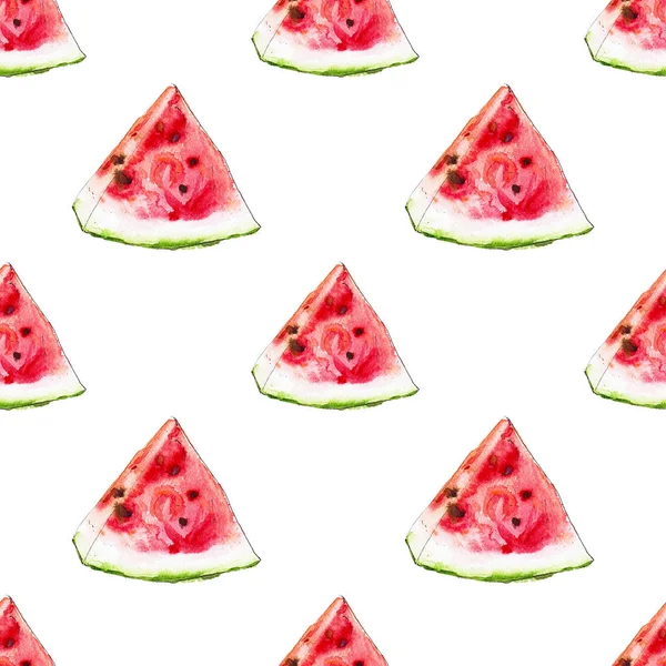 Watermelon Slices Seamless Pattern Illustration — Stock Photo, Image