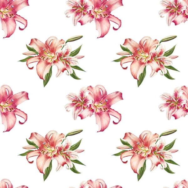 pembe zambaklar dikişsiz arka plan deseni