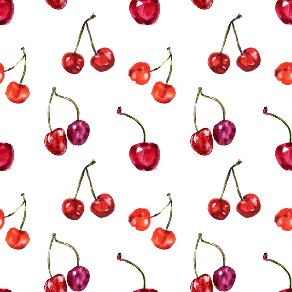 olgun kiraz dikişsiz desen illüstrasyon