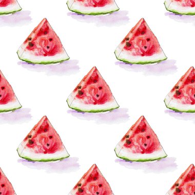 karpuz dilimleri dikişsiz desen illüstrasyon