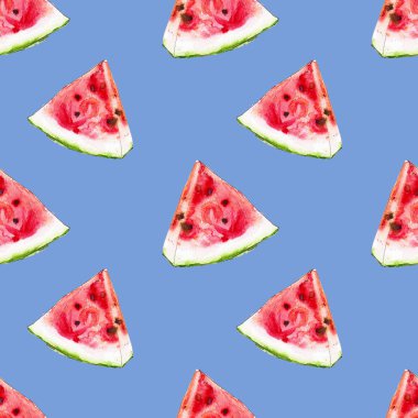 karpuz dilimleri dikişsiz desen illüstrasyon