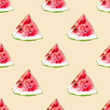 karpuz dilimleri dikişsiz desen illüstrasyon