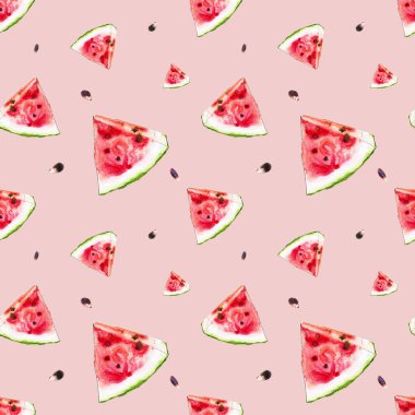 karpuz dilimleri dikişsiz desen illüstrasyon
