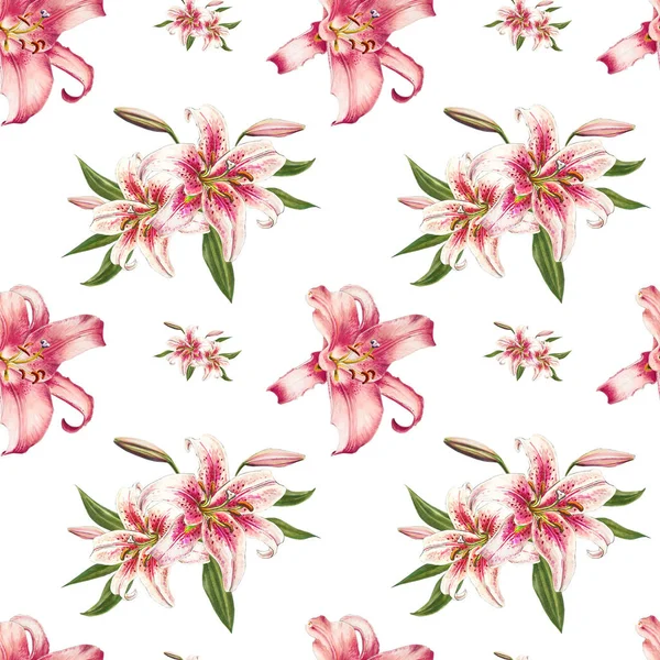 pembe zambaklar dikişsiz arka plan deseni