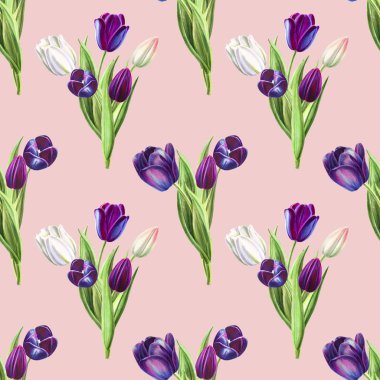 lale arka plan illüstrasyon, dikişsiz desen