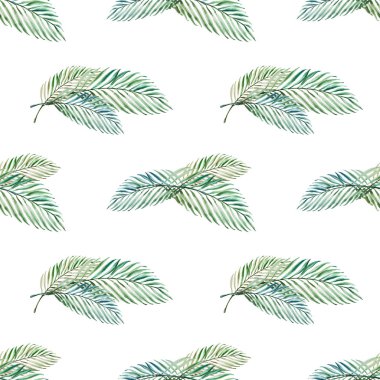 tropikal yaprakları ile dikişsiz desen illüstrasyon