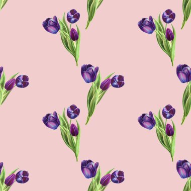 lale arka plan illüstrasyon, dikişsiz desen