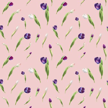 lale arka plan illüstrasyon, dikişsiz desen