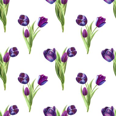 lale arka plan illüstrasyon, dikişsiz desen