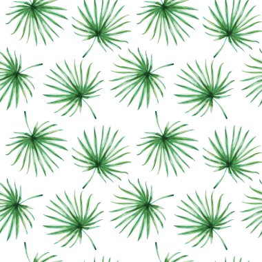 tropikal yaprakları ile dikişsiz desen illüstrasyon