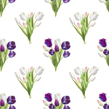 lale arka plan illüstrasyon, dikişsiz desen
