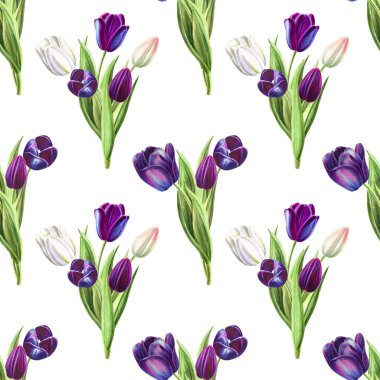 lale arka plan illüstrasyon, dikişsiz desen