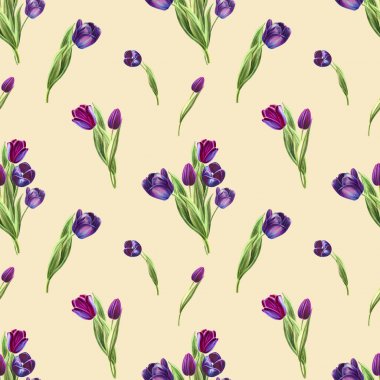 lale arka plan illüstrasyon, dikişsiz desen