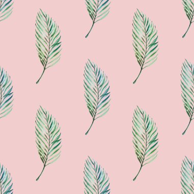 tropikal yaprakları ile dikişsiz desen illüstrasyon