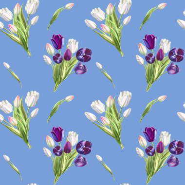 lale arka plan illüstrasyon, dikişsiz desen