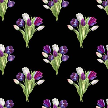 lale arka plan illüstrasyon, dikişsiz desen