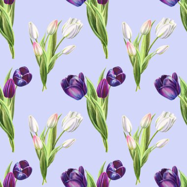 lale arka plan illüstrasyon, dikişsiz desen