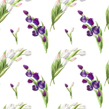 lale arka plan illüstrasyon, dikişsiz desen