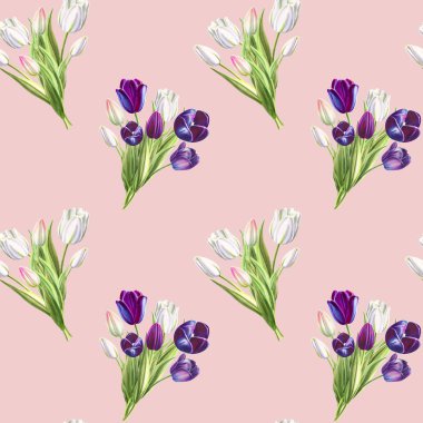 lale arka plan illüstrasyon, dikişsiz desen