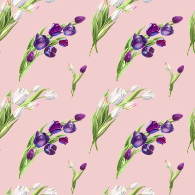 lale arka plan illüstrasyon, dikişsiz desen