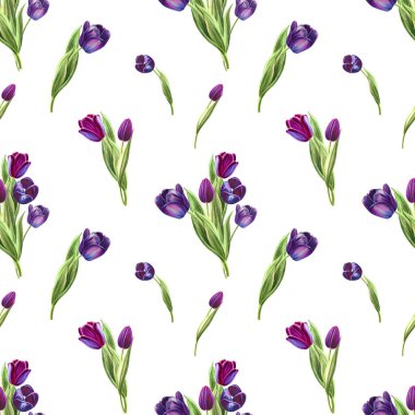 lale arka plan illüstrasyon, dikişsiz desen