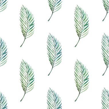 tropikal yaprakları ile dikişsiz desen illüstrasyon