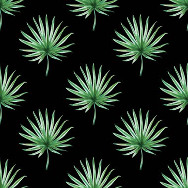 tropikal yaprakları ile dikişsiz desen illüstrasyon