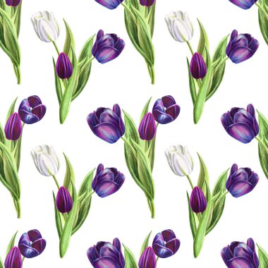 lale arka plan illüstrasyon, dikişsiz desen