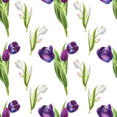 lale arka plan illüstrasyon, dikişsiz desen