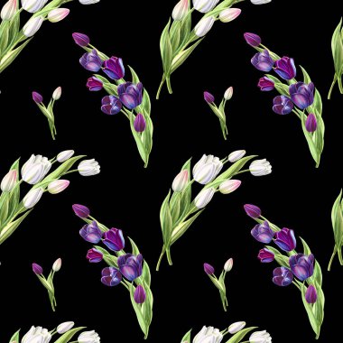 lale arka plan illüstrasyon, dikişsiz desen