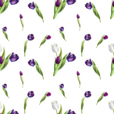 lale arka plan illüstrasyon, dikişsiz desen
