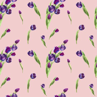 lale arka plan illüstrasyon, dikişsiz desen