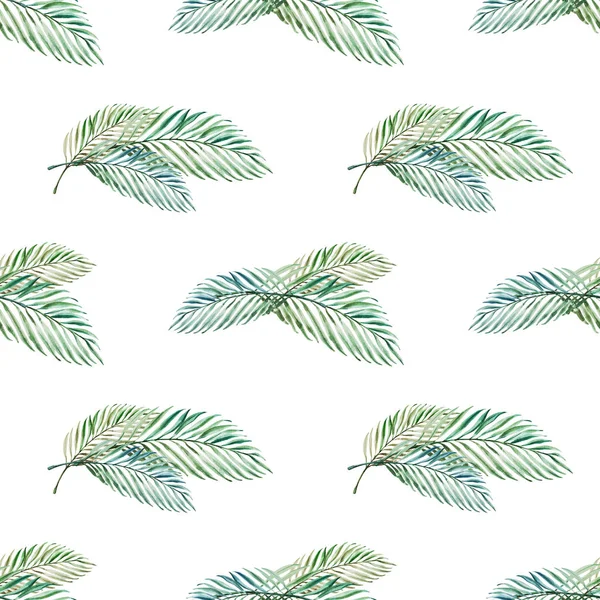 Illustration Motif Sans Couture Avec Des Feuilles Tropicales — Photo