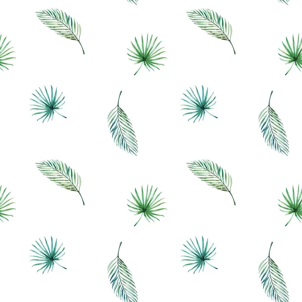 Illustration Motif Sans Couture Avec Des Feuilles Tropicales — Photo