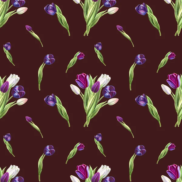 Tulpen Hintergrund Illustration Nahtlose Muster — Stockfoto