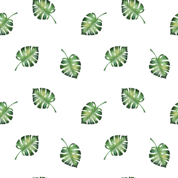 Seamless Pattern Illustration Tropical Leaves — Stock Photo, Image