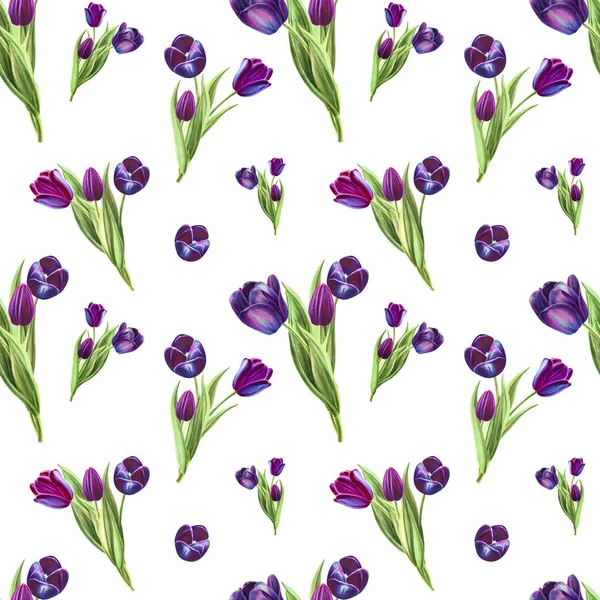 Tulpen Hintergrund Illustration Nahtlose Muster — Stockfoto