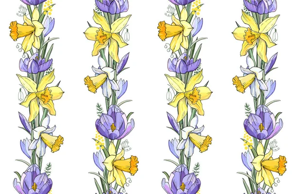 Estoque Vetor Floral Textura Sem Costura Flores Primavera Padrão Infinito —  Vetores de Stock