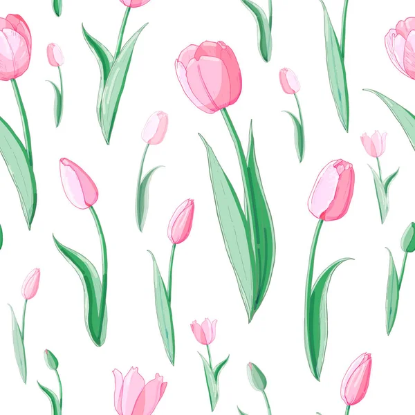 Stock Vector Florale Nahtlose Textur Aus Frühlingsblumen Endlose Muster Schöne — Stockvektor
