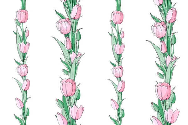 Стокові Векторні Квіткові Безшовні Текстури Весняних Квітів Нескінченний Візерунок Красиві — стоковий вектор