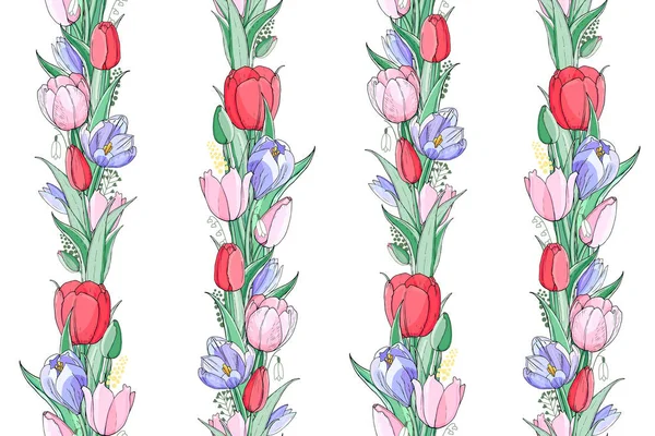 Stock Vector Floral Textura Sin Costura Flores Primavera Patrón Sin — Archivo Imágenes Vectoriales
