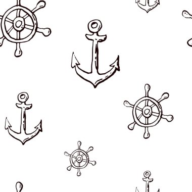 Beyaz zeminüzerinde deniz deniz mürekkep doodle koleksiyonu. Kusursuz desen. Sonsuz doku. Basılı malzemeler için kullanılabilir. Tatil tatil arka plan. Elle çizilmiş tasarım elemanları. Şenlikli baskı. 