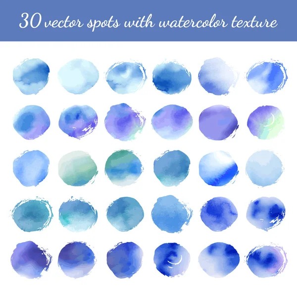 Illustration Vectorielle Taches Bleues Points Sur Fond Blanc Collection Décors — Image vectorielle