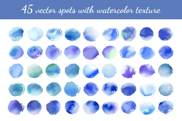 Illustration Vectorielle Taches Bleues Points Sur Fond Blanc Collection Décors — Image vectorielle